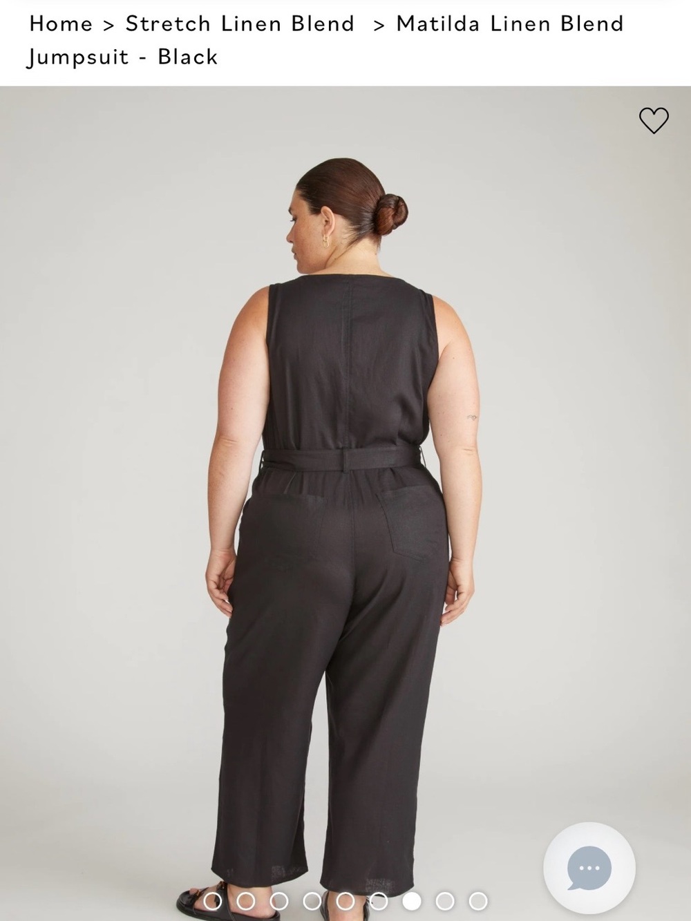 Universal Standard Matilda Sleeveless Stretch Linen Jumpsuit 26/28 - Picture 2 of 6